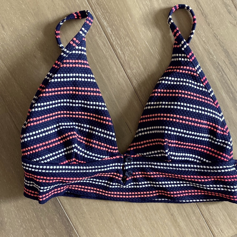 Aerie navy,pink,white adjustable strap bikini top
